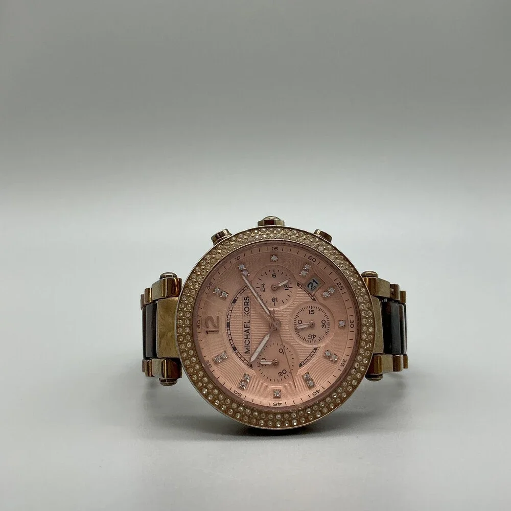 Michael Kors MK-5538 Womens Watch 39mm Rose Gold Tone New Battery 7.75